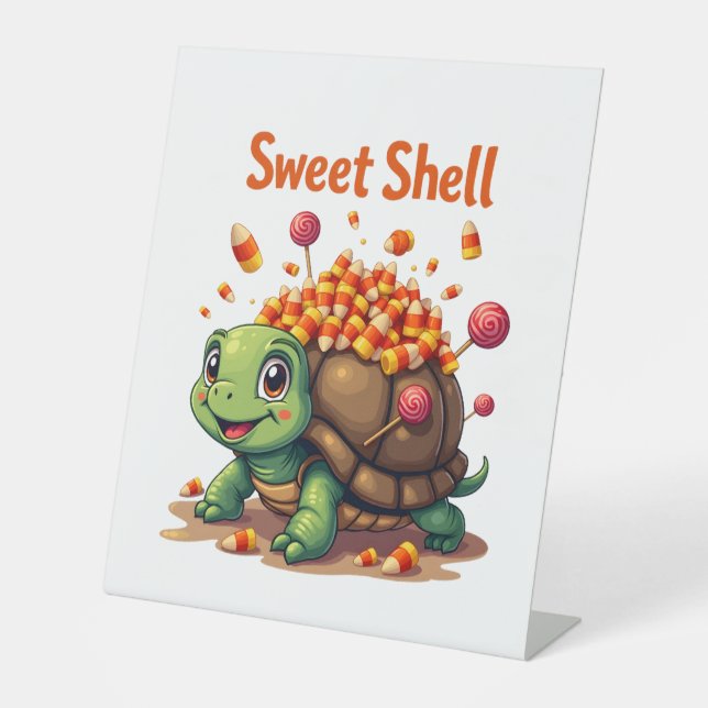 Candy Muschel Turtle Sockelschild (Vorderseite)