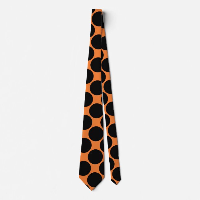Candy Orange Hintergrund mit schwarzen Polka Punkt Krawatte (Vorderseite)