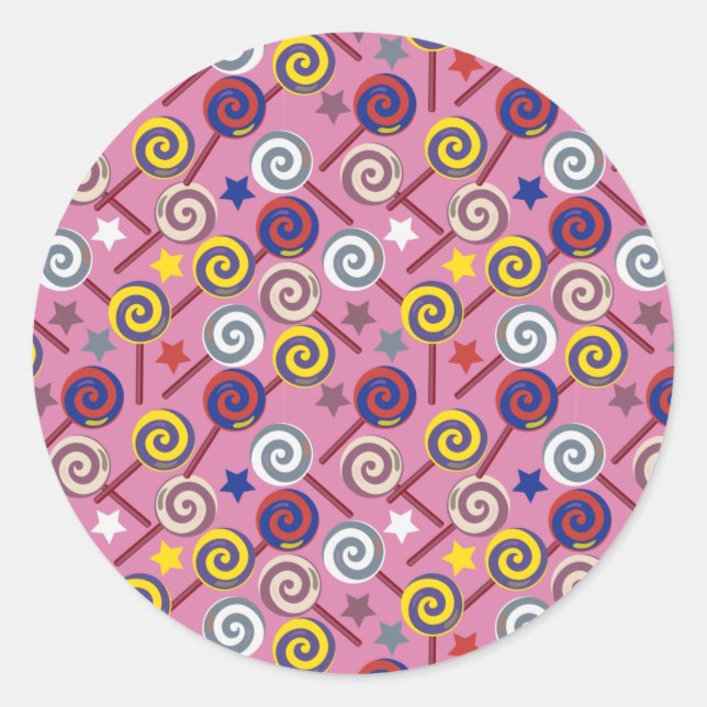 Candy pattern | Lollies pattern | lollipop 7 Runder Aufkleber (Vorderseite)