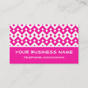 Candy Pink and White Business Card zum Anpassen Visitenkarte
