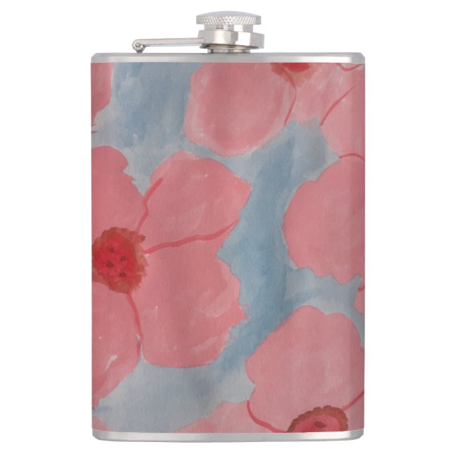 Candy Pink Blume Flachmann (Vorderseite)