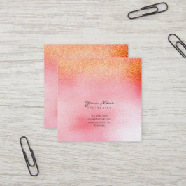 Candy Pink Peach Rose Gold Peach Ombre Square Vip Quadratische Visitenkarte