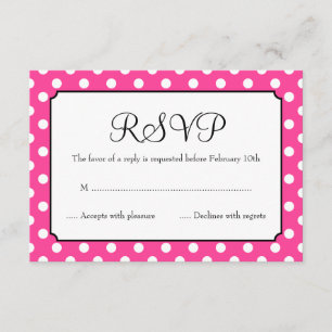 Candy Pink Polka Dot Bat Mitzvah UAWG RSVP Karte