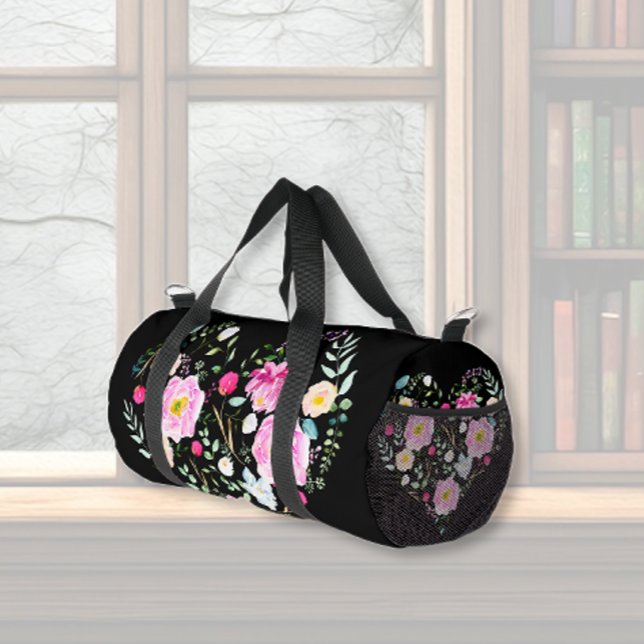 Candy Pink Roses & Herz Duffle Bag (Von Creator hochgeladen)