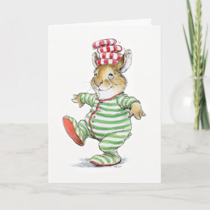 Candy PJ's Bunny Christmas Card Karte