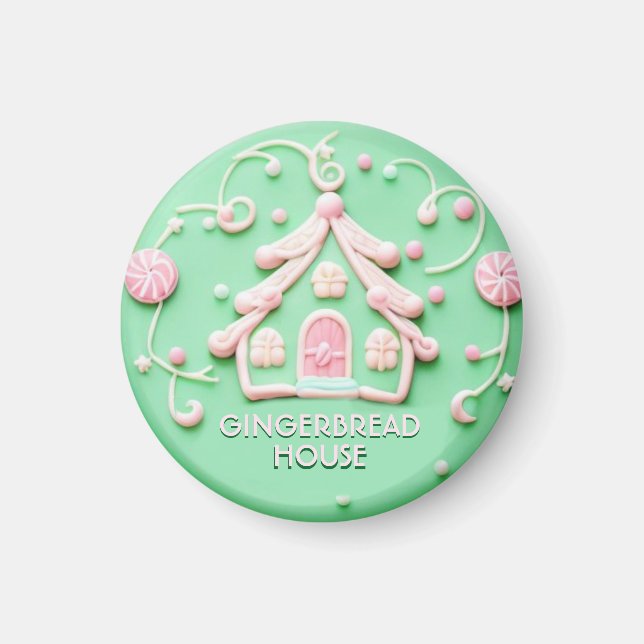 Candy/Pnk Gingerbrot House Magnet (Vorne)