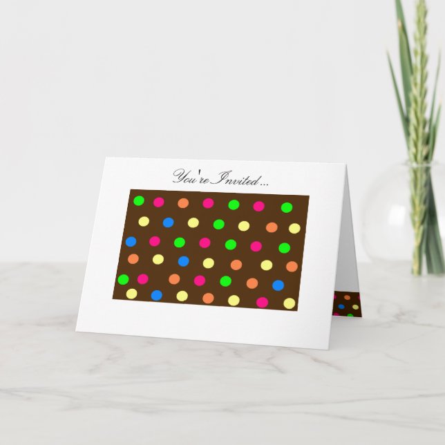 Candy Polka-Dots Einladung (Vorderseite)