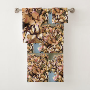 Candy Popcorn mit Schokoladentrockner Badhandtuch Set