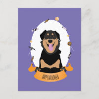Candy Portrait Rottweiler Dog Lila Orange