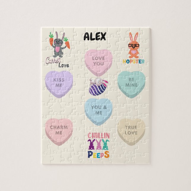 "CANDY & RABBITS" PUZZLE PERSONALISIERT (Vertikal)
