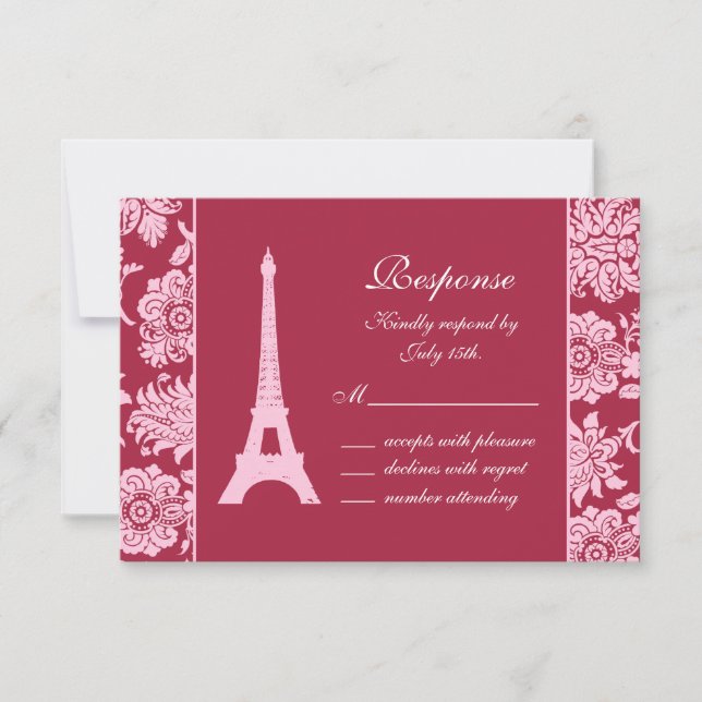 Candy Red in Paris UAWG RSVP Karte (Vorderseite)