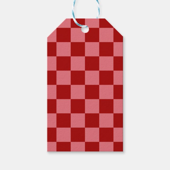 Candy Red und Candy Pink Checkerboard Geschenkanhänger (Vorderseite)