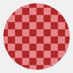 Candy Red und Candy Pink Checkerboard Runder Aufkleber