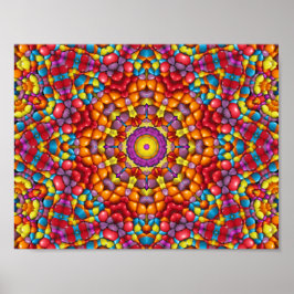 Candy Red Yellow Orange Vintag Kaleidoskop Poster