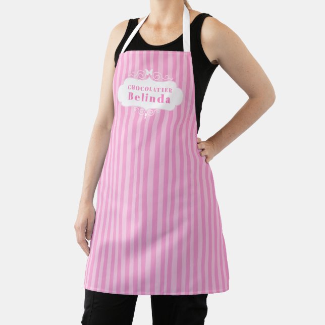 Candy rosa stripe chocolatier oder cake baker schürze (InSitu)