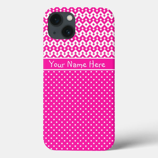 Candy rose et blanc Personnalisé iPhone 6 Coque (Verso)