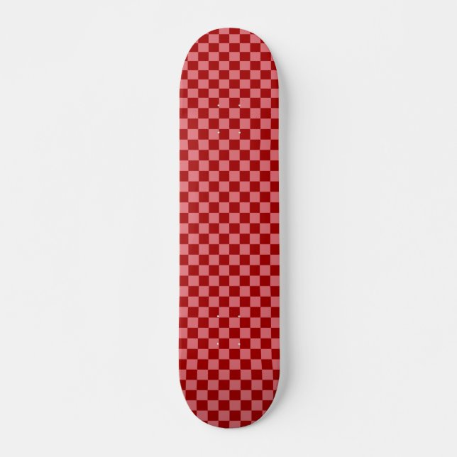 Candy Rot und Candy Pink Schachbrettmuster Skateboard (Vorne)
