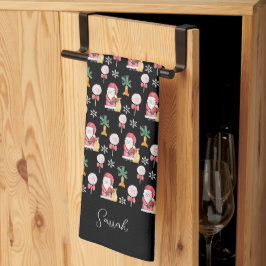 Candy Santa Christmas Illustration Geschirrtuch