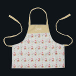 Candy Santa Christmas Pattern Wasserfarbenmonogram Schürze<br><div class="desc">Wasserfarbe Handgestrichen</div>