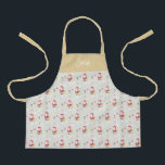 Candy Santa Christmas Pattern Wasserfarbenmonogram Schürze<br><div class="desc">Wasserfarbe Handgestrichen</div>