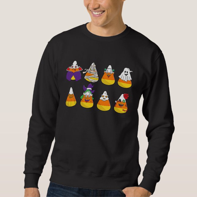 Candy Season Is Here Funny Women Candy Corn Hallow Sweatshirt (Vorderseite)