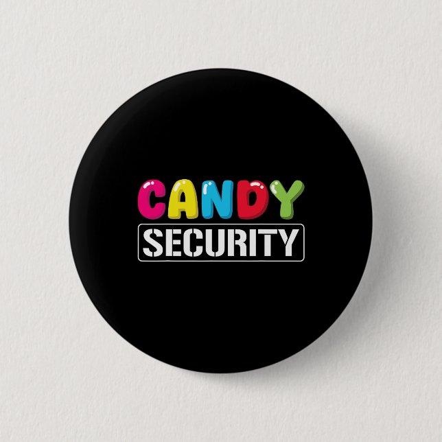 Candy Security Funny Halloween Kostüm Kinder Jungs Button (Vorderseite)