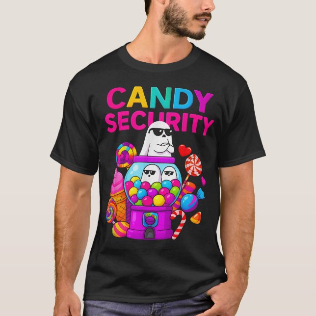 Candy Security Ghost Halloween-Kostüm T-Shirt (Vorderseite)