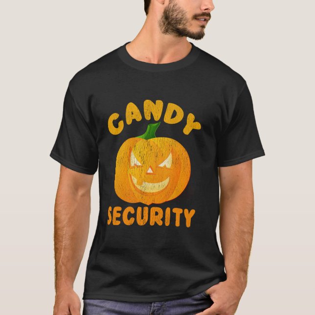 Candy Security Halloween Funny T-Shirt (Vorderseite)