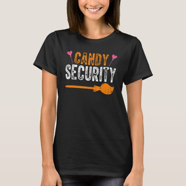 Candy Security Halloween Partume Mama Vater T-Shirt (Vorderseite)