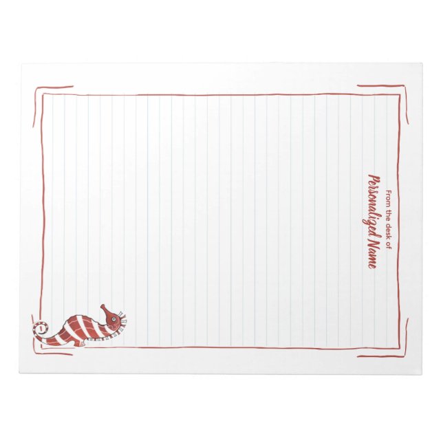 Candy Seepferd Lined Notizblock (Vorderseite)