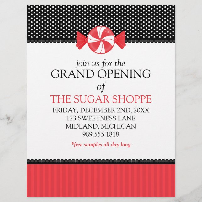 Candy Shop Grand Opening Ankündigung Flyer (Vorne)