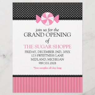 Candy Shop Grand Opening Announcement Flyers Flyer