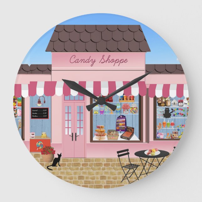 Candy Shop Große Wanduhr (Vorderseite)