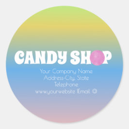 Candy Shop Ombre Business Label Runder Aufkleber