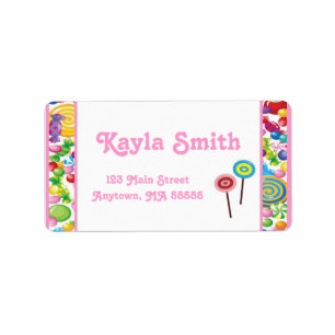 Candy Shop Pink Girl Address Labels Adressaufkleber