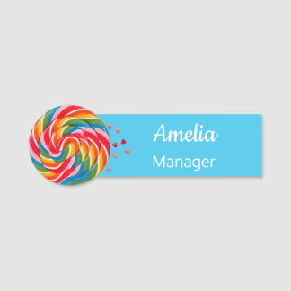 Candy Shop-Süßigkeiten Store Lollipop Mitarbeiter- Namensschild