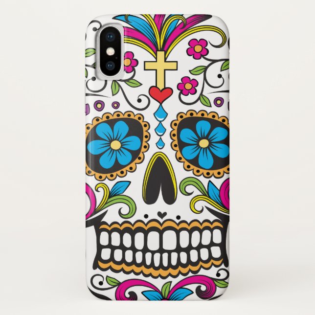 Candy Skull Case-Mate iPhone Hülle (Rückseite)