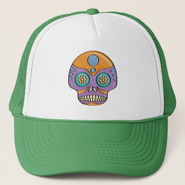 Candy Skull Truckerkappe (Vorderseite)