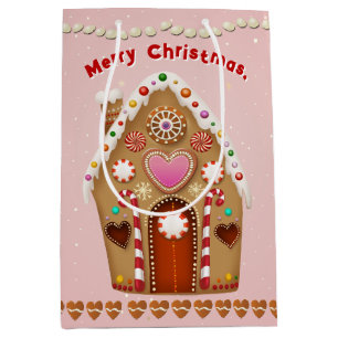 Candy Sprinkled Gingerbread House Mittlere Geschenktüte