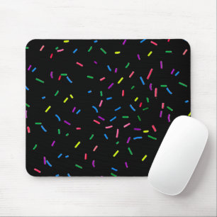 Candy Sprinkles auf schwarz Mousepad