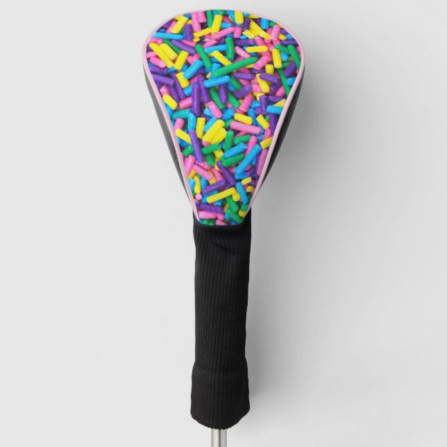 Candy Sprinkles in rosa Lila-blau-gelb-grün Golf Headcover (Vorderseite)