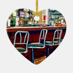 Candy Store mit Soda Fountain Keramik Ornament