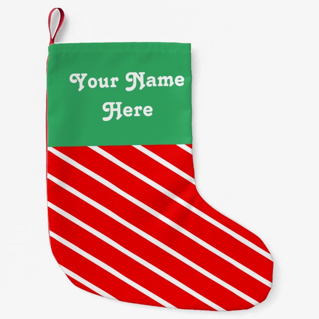 Candy Stripe Personalisiert Kleiner Weihnachtsstrumpf (Vorderseite)