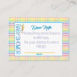 Candy Stripe Pink Colorful Rainbow Diaper Raffle  Begleitkarte