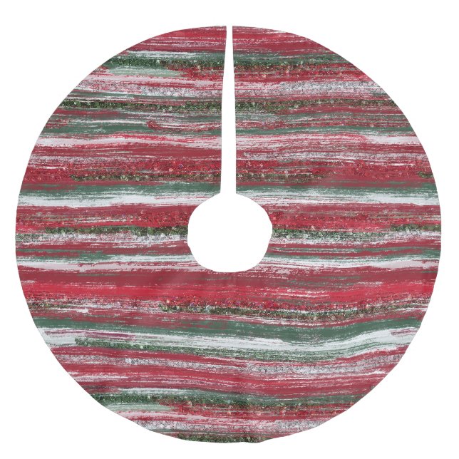 Candy Stripe Polyester Weihnachtsbaumdecke (Vorderseite)