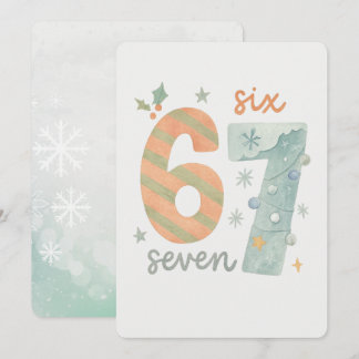 Candy Stripe & Snowflake 67 – Handgefertigtes Weih Einladung