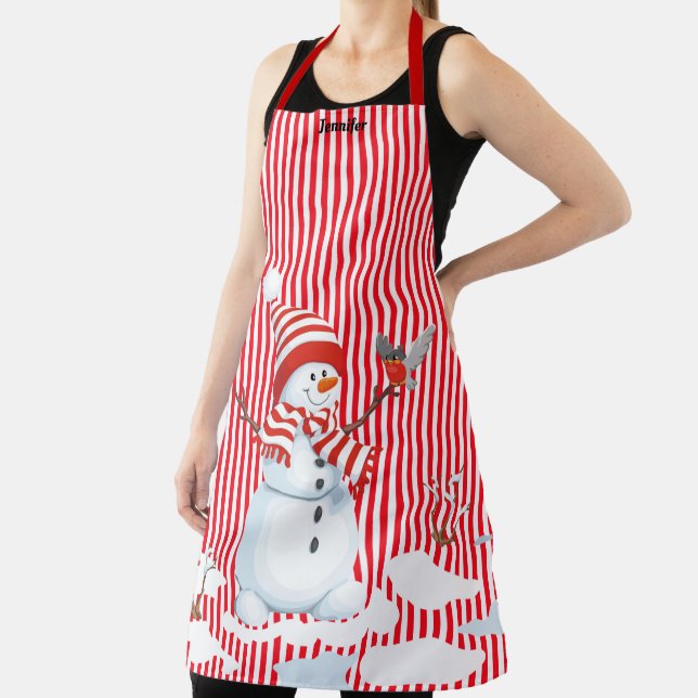 Candy Stripe Weihnachtsfeiertag Custom Geschenk Schürze (InSitu)