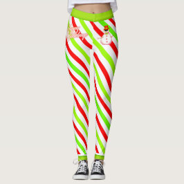 Candy Striped Happy and Festive mit Snowman Leggings
