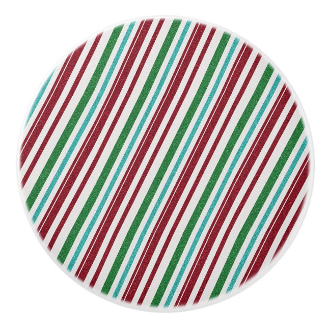 Candy Stripes Glitzer Keramikknauf (Vorderseite)