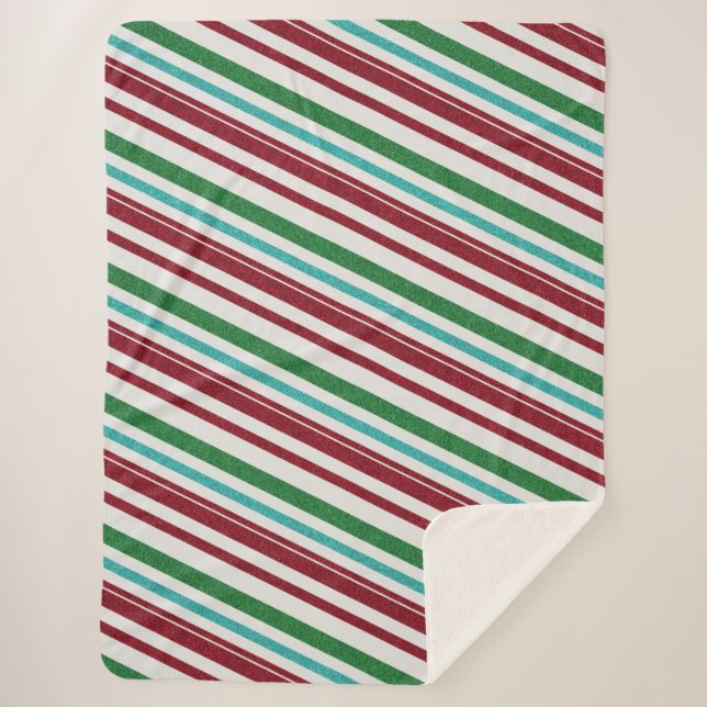 Candy Stripes Glitzer Sherpadecke (Vorderseite)